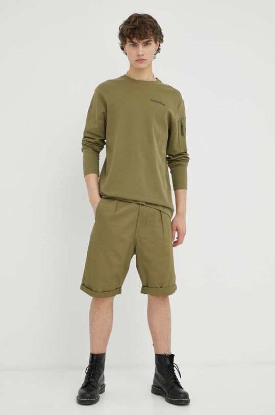 G-Star pantaloni scurți din bumbac D21458.C962 verde AW22
