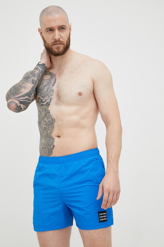 Plavkové šortky Calvin Klein KM0KM00712.9BYY modrá AW22