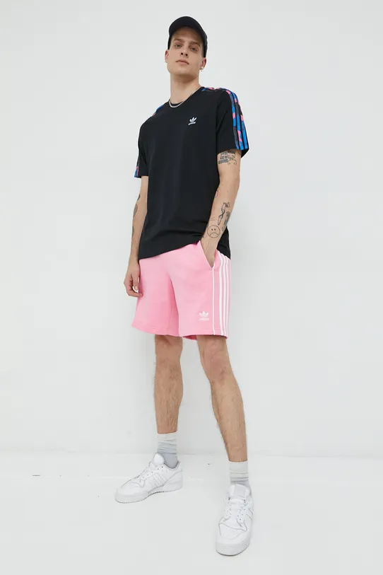 adidas Originals pantaloni scurti din bumbac HM9106 roz AW22