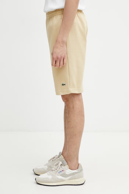 Lacoste szorty dresowe z bawełną męskie GH9627 beżowy SS26