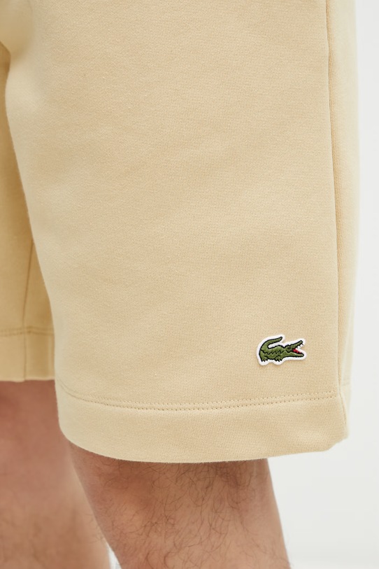 Lacoste szorty dresowe z bawełną męskie beżowy GH9627