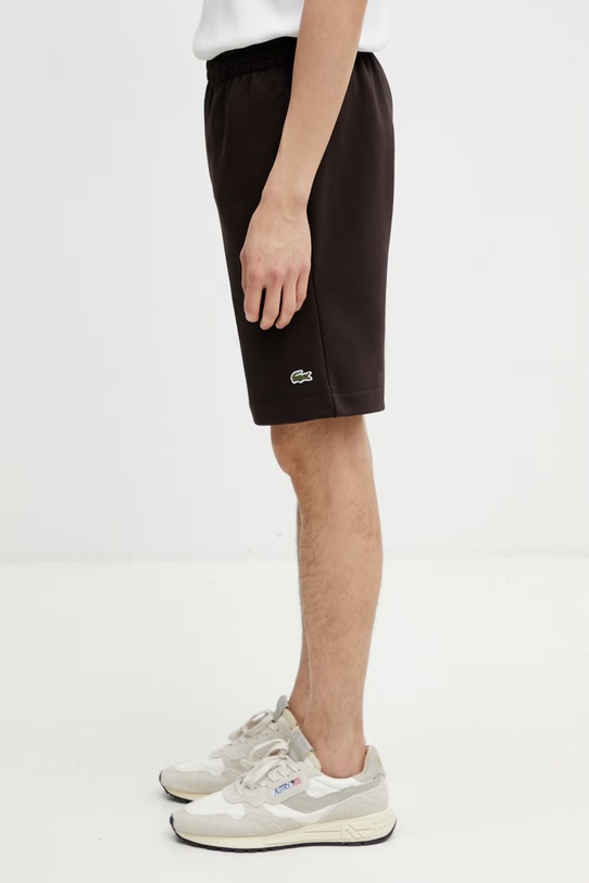 Lacoste szorty dresowe z bawełną męskie GH9627 brązowy SS26