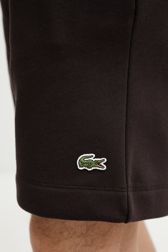 Lacoste szorty dresowe z bawełną męskie brązowy GH9627