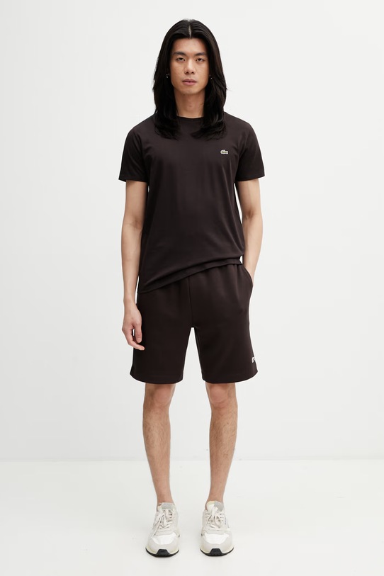 Lacoste szorty dresowe z bawełną męskie GH9627 brązowy