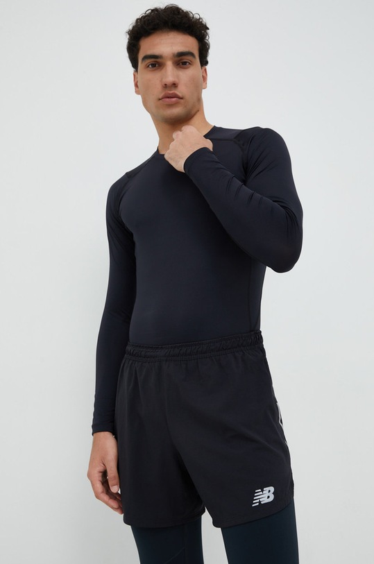 Къс панталон за бягане New Balance текстил черен MS21268BK