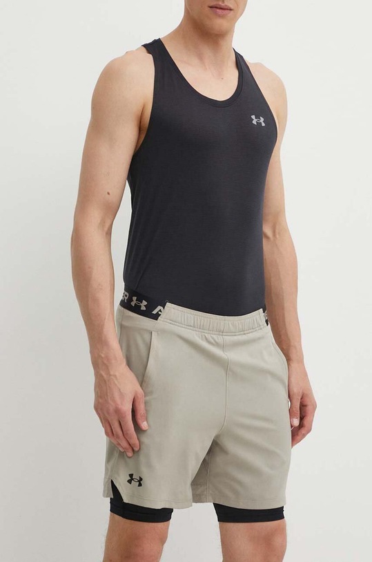 Under Armour szorty treningowe Vanish z elastanem beżowy 1373764