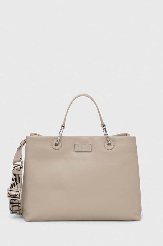 Кожаная сумочка Emporio Armani аппликация бежевый Y3D165.Y478E
