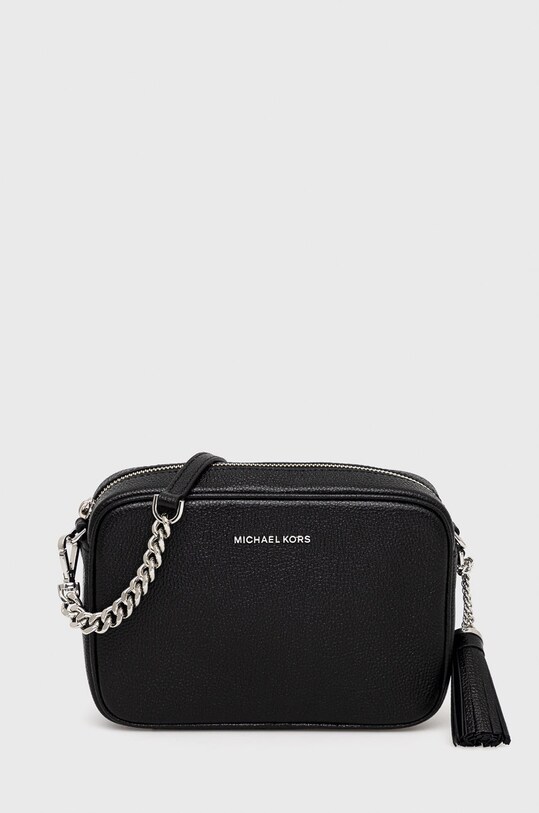 Kožená kabelka MICHAEL Michael Kors usňová koža čierna 32F7SGNM8L