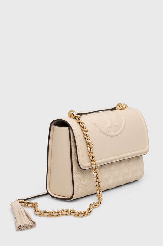 Tory Burch torebka skórzana Fleming 76997.122 beżowy AW22
