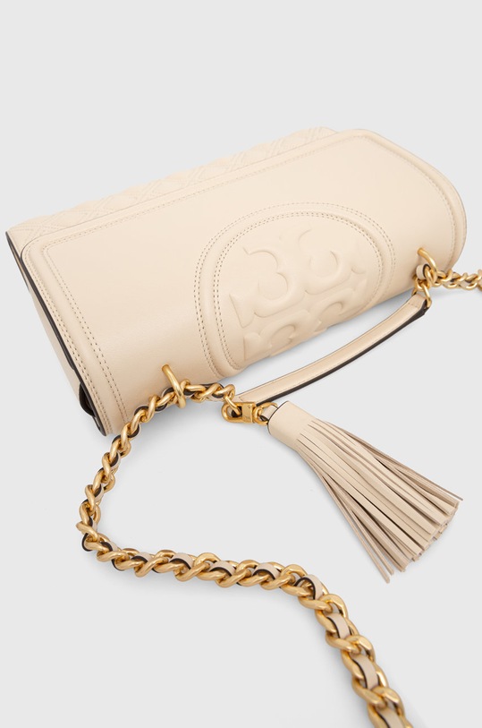 Tory Burch torebka skórzana Fleming beżowy 76997.122