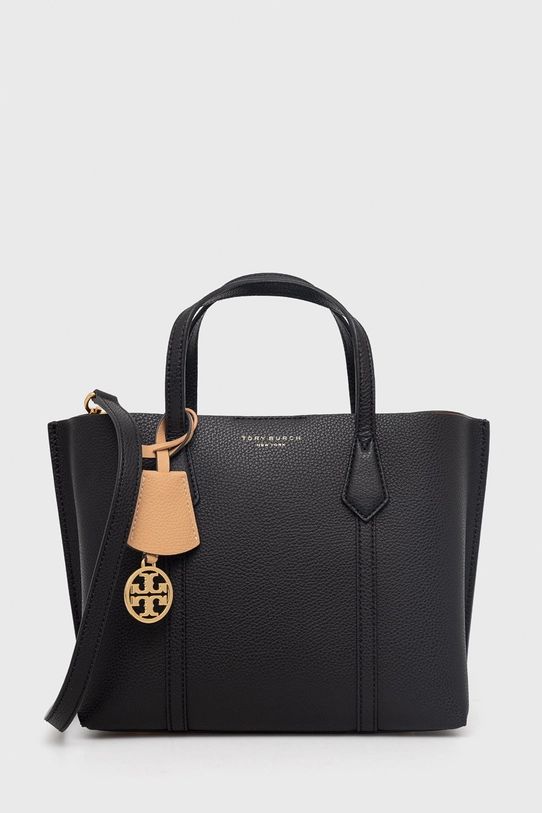 Kožená kabelka Tory Burch Perry Triple-Compartment odnímatelný popruh černá 81928.001