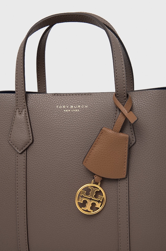 Tory Burch torebka skórzana Perry Small Triple-Compartment 81928.093 szary AW22