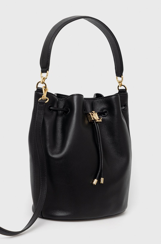 Usnjena torbica Lauren Ralph Lauren 431876722003 črna AW22