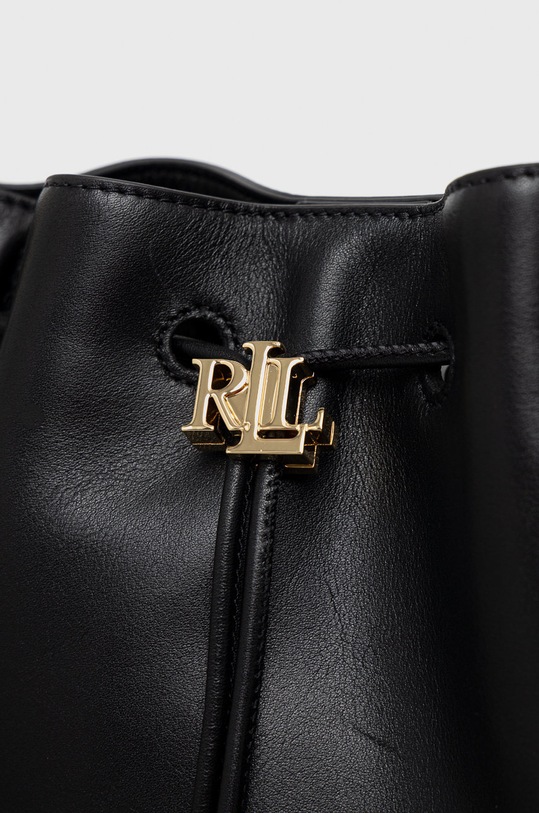 Usnjena torbica Lauren Ralph Lauren črna 431876722003