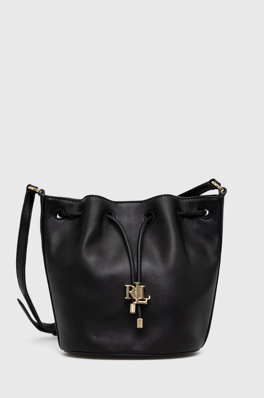 Usnjena torbica Lauren Ralph Lauren Ne ustreza A4 črna 431876723003