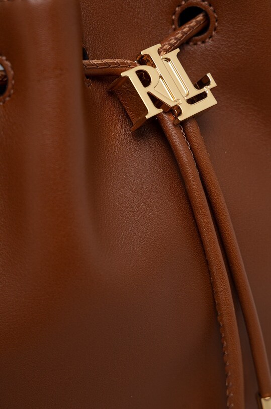 Δερμάτινη τσάντα Lauren Ralph Lauren καφέ 431876723004