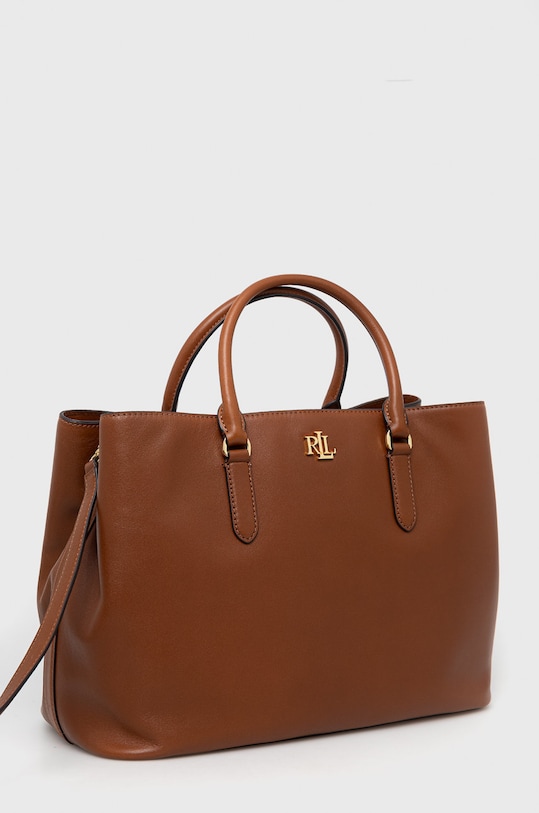 Kožená kabelka Lauren Ralph Lauren 431876724005 hnedá AW22