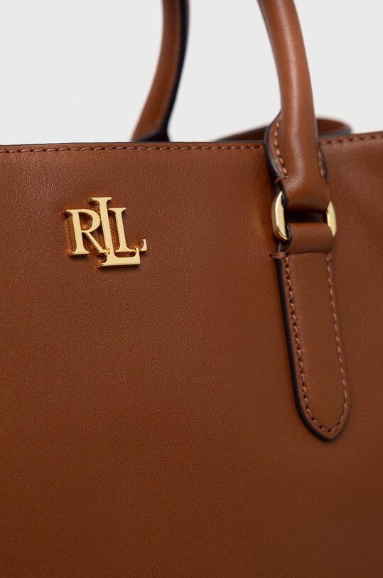 Kožená kabelka Lauren Ralph Lauren hnedá 431876724005