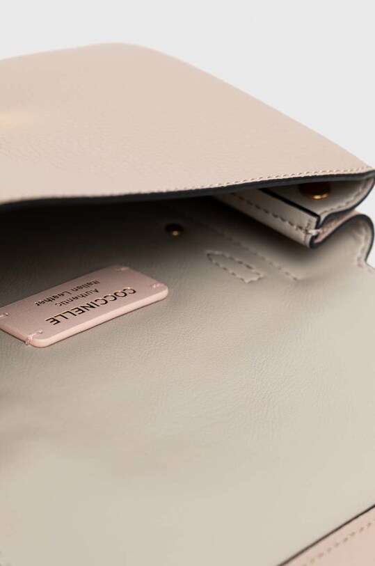 Kožená kabelka Coccinelle E1.MD5.55.B7.01 béžová
