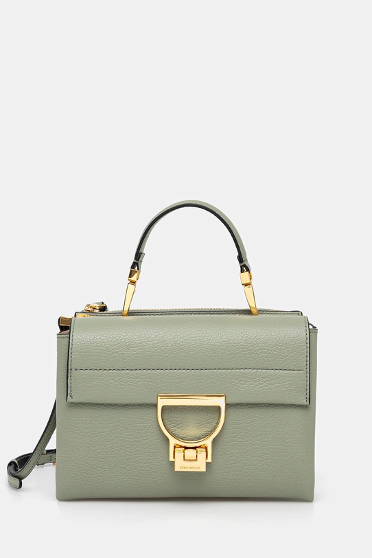 Kožená kabelka Coccinelle usňová koža zelená E1.MD5.55.B7.01