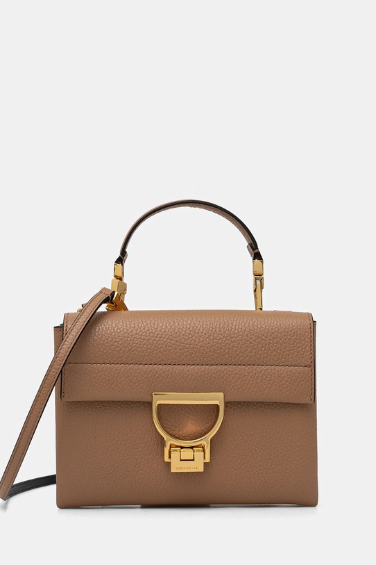 Kožená kabelka Coccinelle usňová koža hnedá E1.MD5.55.B7.01