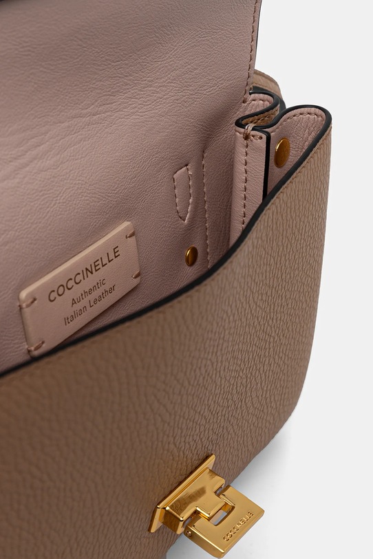 Kožená kabelka Coccinelle E1.MD5.55.B7.01 hnedá