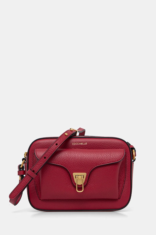 Kožená kabelka Coccinelle přírodní kůže burgundské E1.MF6.15.02.01