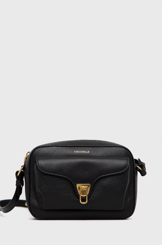 Coccinelle poseta de piele uni negru E1.MF6.15.02.01