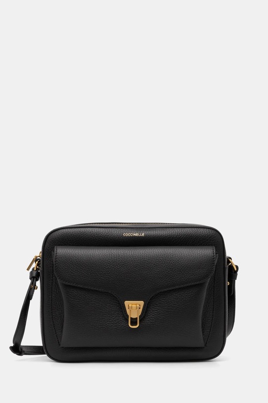 Kožená kabelka Coccinelle přírodní kůže černá E1.MF6.15.04.01