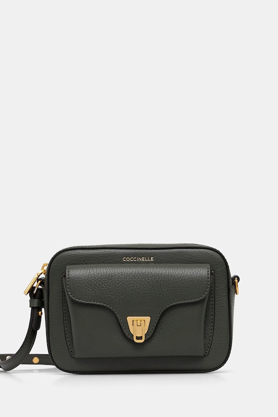 Kožená kabelka Coccinelle přírodní kůže zelená E1.MF6.55.04.01