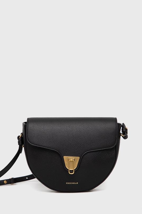 Шкіряна сумочка Coccinelle лицьова шкіра чорний E1.MF6.15.01.01
