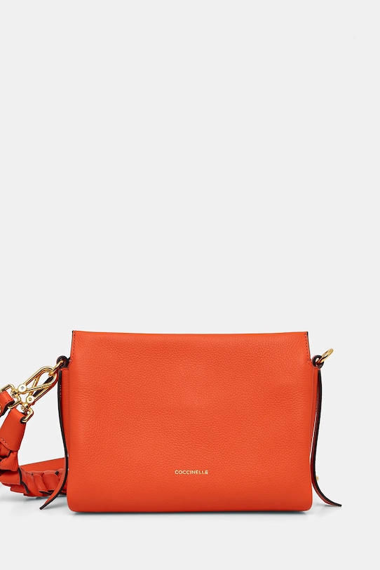 Kožená kabelka Coccinelle přírodní kůže oranžová E1.M50.58.01.01