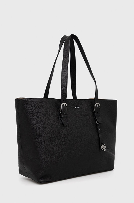 Kožená kabelka BOSS 50478064 černá AW22