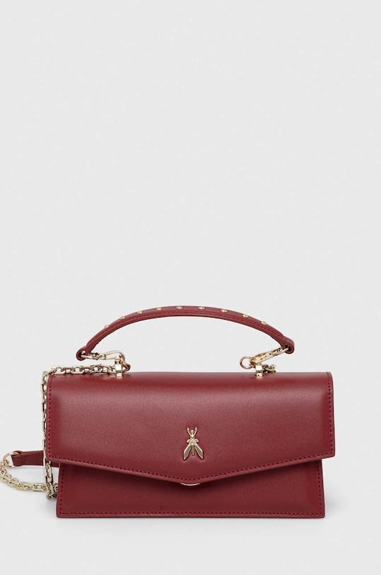 Kožená kabelka Patrizia Pepe usňová koža burgundské 2B0032.L061
