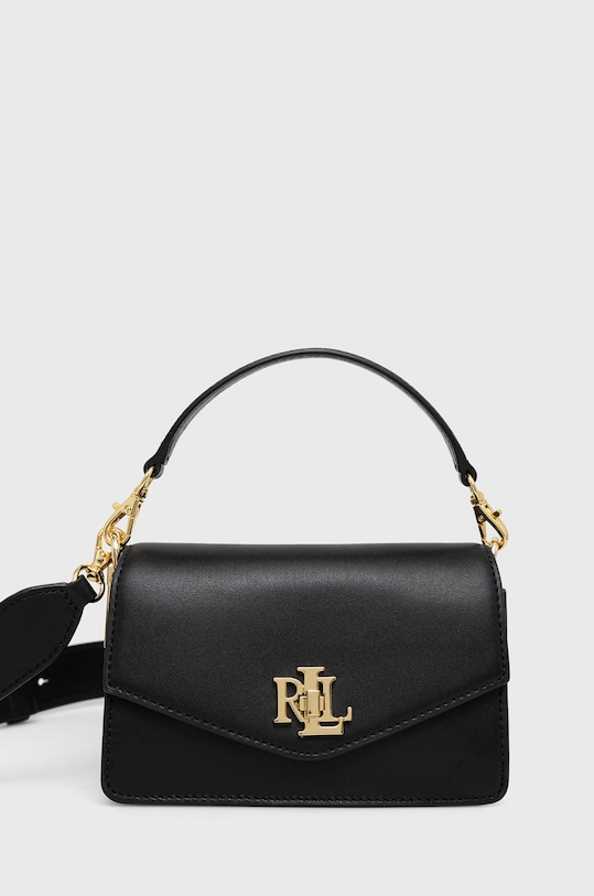 Lauren Ralph Lauren torebka skórzana skóra licowa czarny 431876437001
