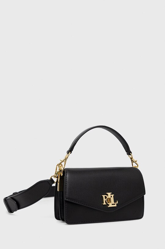 Kožená kabelka Lauren Ralph Lauren 431876437001 čierna AW22