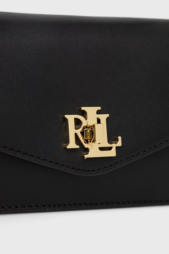 Kožená kabelka Lauren Ralph Lauren čierna 431876437001