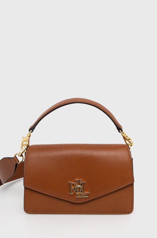 Шкіряна сумочка Lauren Ralph Lauren лицьова шкіра коричневий 431876437002