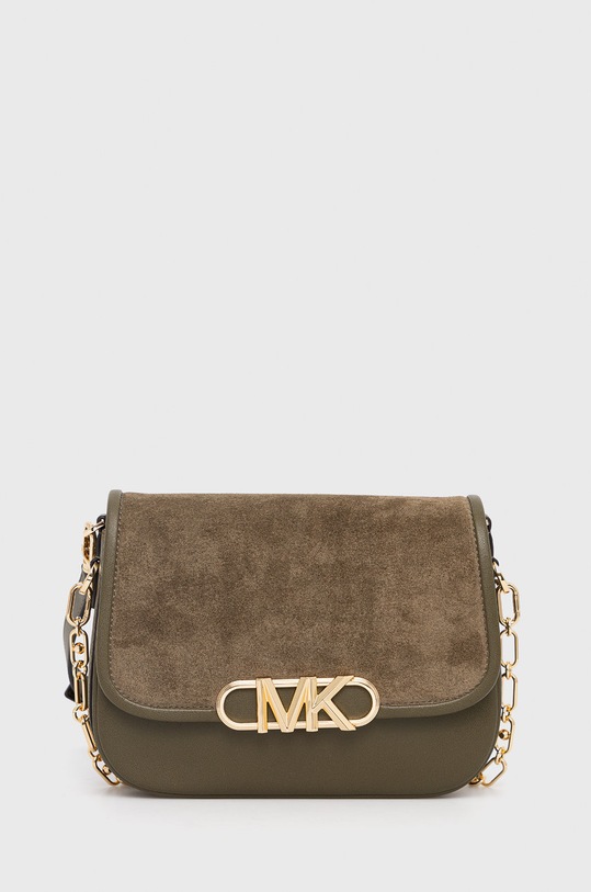 Kožená kabelka MICHAEL Michael Kors semišová kůže zelená 30F2G7PC5S