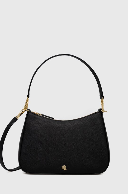 Lauren Ralph Lauren torebka skórzana skóra licowa czarny 431883768008