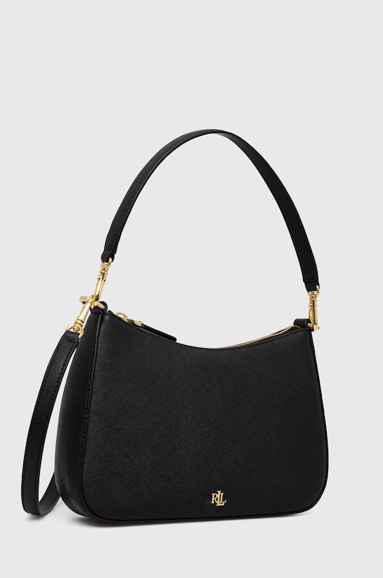 Kožená kabelka Lauren Ralph Lauren 431883768008 čierna AW22