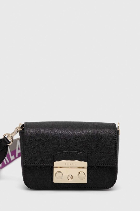 Furla torebka skórzana skóra licowa czarny WB00839.BX0006.VITELLO