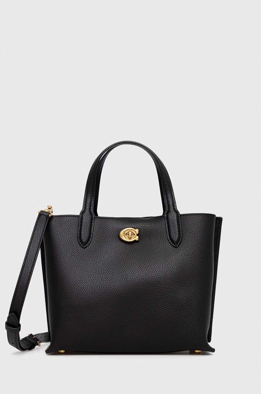 Coach torebka skórzana Willow Tote 24 skóra licowa czarny C8869