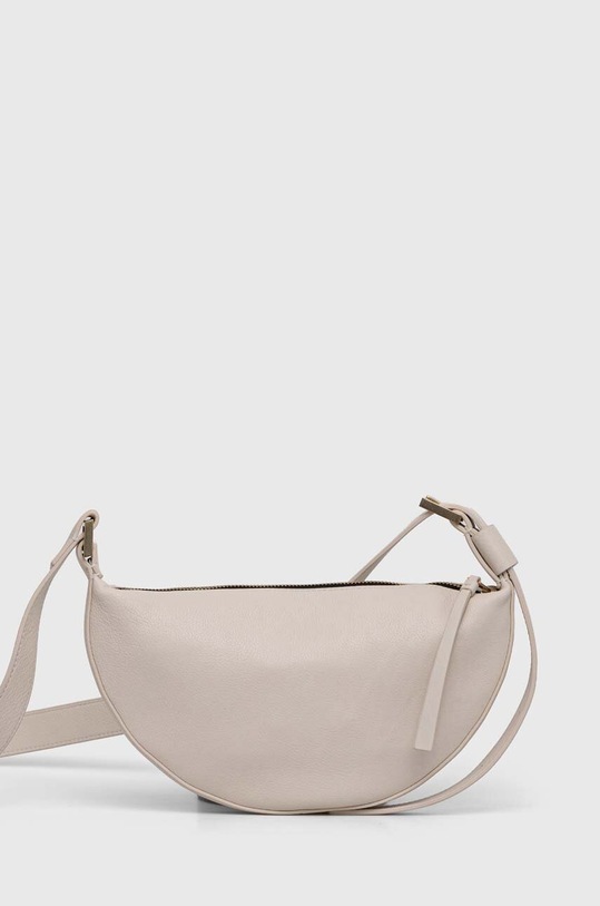 AllSaints torebka skórzana HALF MOON XBODY skóra licowa biały WB027Z