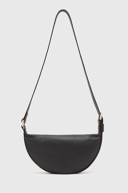 AllSaints torebka skórzana HALF MOON XBODY WB027Z czarny