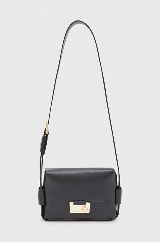 Кожена чанта AllSaints FRANKIE CROSSBODY гладка кожа черен WB572X