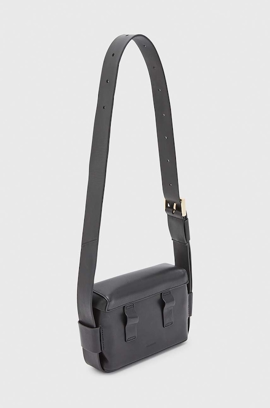 Кожена чанта AllSaints FRANKIE CROSSBODY WB572X черен