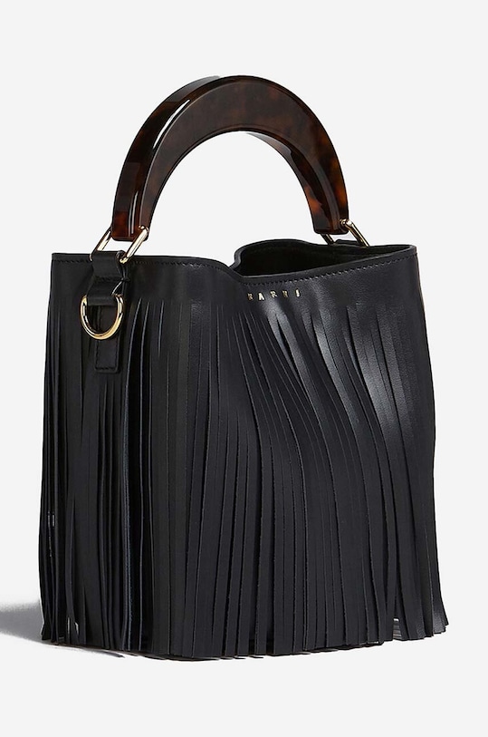 Doplňky Kožená kabelka Marni SCMPU09TL9.LV589.ZO280 černá