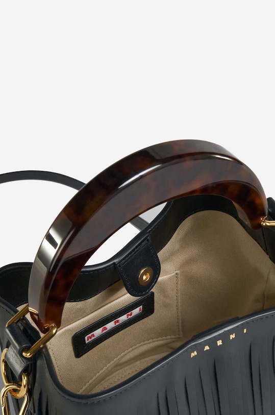 Kožená kabelka Marni černá SCMPU09TL9.LV589.ZO280