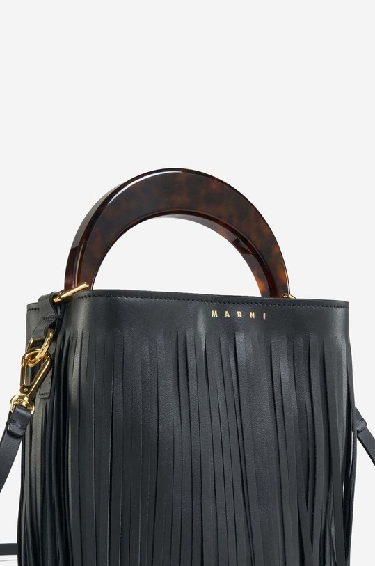 Kožená kabelka Marni SCMPU09TL9.LV589.ZO280 černá